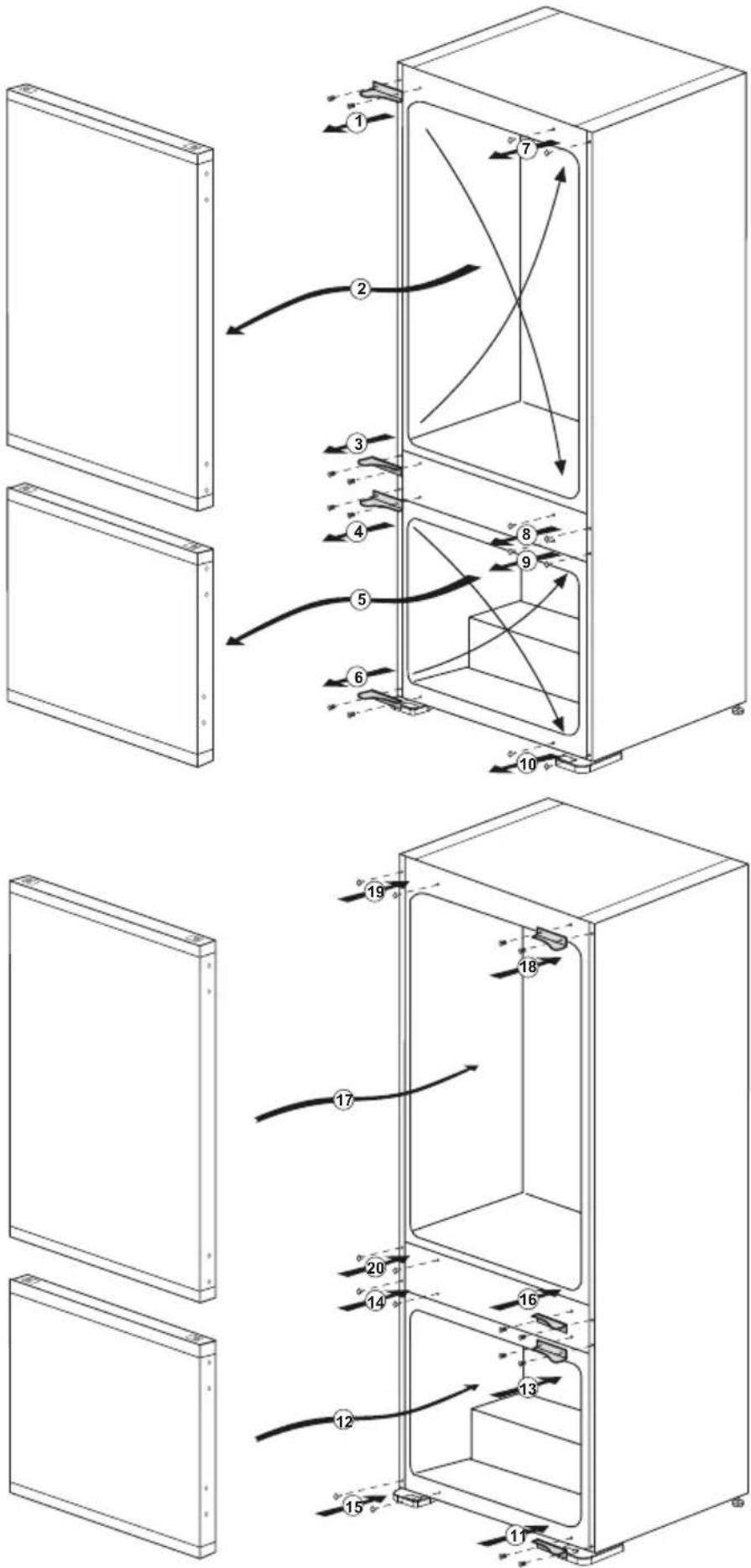 BEKO BCSA285K4SNLH - Inversione degli sportelli - 1