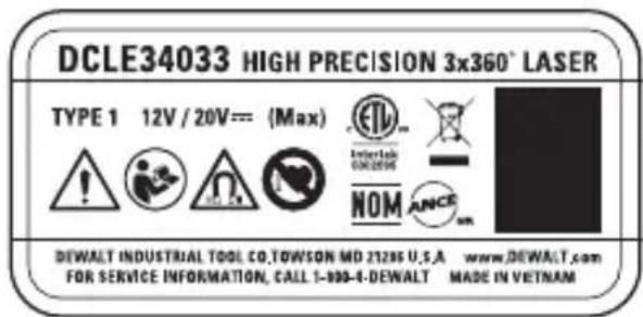 DEWALT DCLE34033 - Etiquetas de advertencia - 2