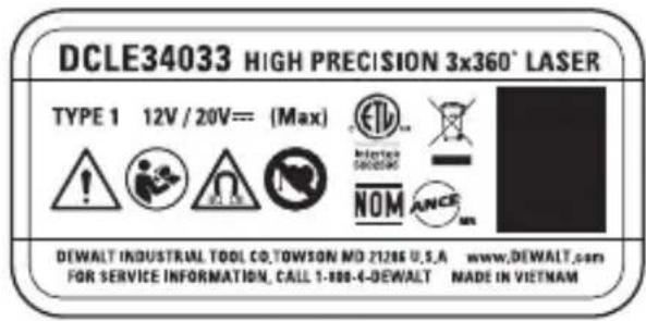 DEWALT DCLE34033 - Étiquettes de mise en garde - 2