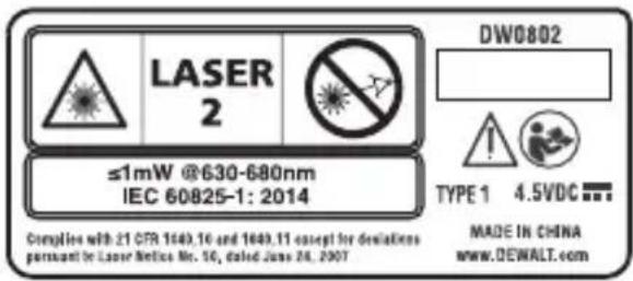 DEWALT DW0802 - Etiquetas do laser - 4