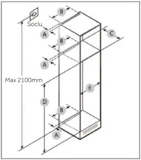 CANDY CMT5518EVWF - Dimensiunea dulapului - 1