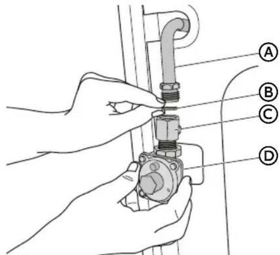 HAIER HCR2250AGS - CONNECT BSPP TO NPT ADAPTER TO GAS REGULATOR: - 1