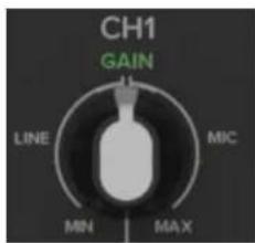 MACKIE Thump210XT - Réglages de gain [canaux 1 et 2] - 1