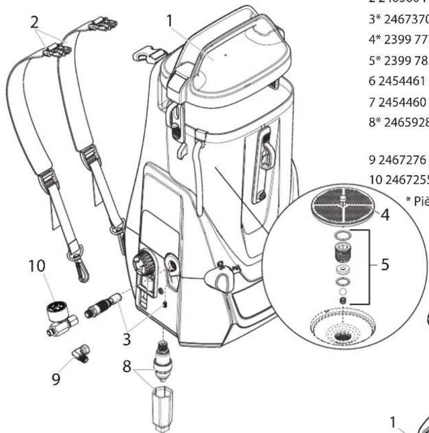 WAGNER SprayPack 18V - Elément N° de piece Description - 1