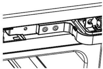 HAIER QWR04DGRGB - REMOVE SCREWS FROM TOP HINGE - 1