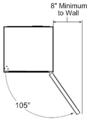 HAIER QWR04DGRGB - When installed in a corner: - 1