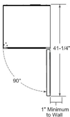HAIER QWR04DGRGB - When installed in a corner: - 2