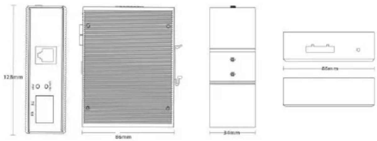Digitus DN-652101-1 - Dimensions du commutateur (mm) - 1