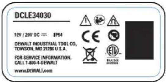 DEWALT DCLE34030 - Etiquetas de Advertência - 7