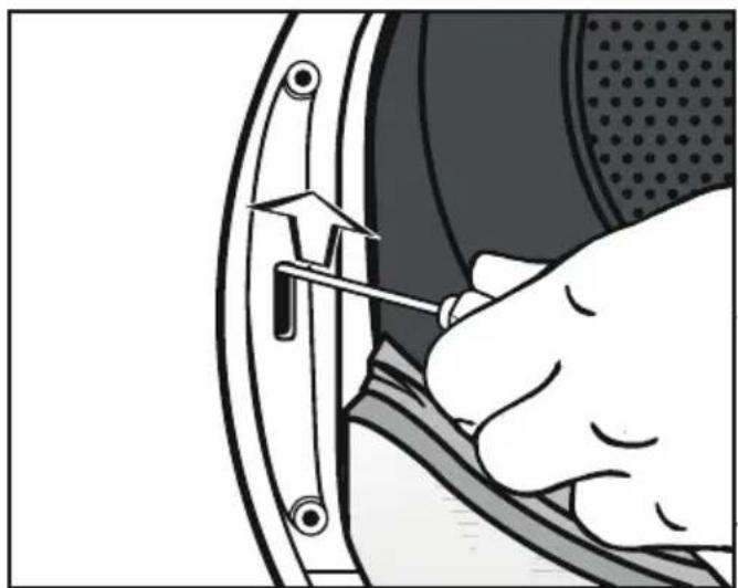 MIELE TXI680WP - Inversez la gâche de la porte - 1