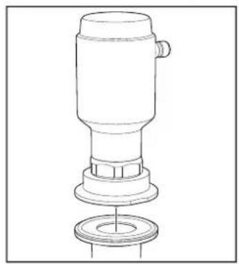 IFM LW2760 - Monter l'appareil avec un adaptateur Tri-Clamp - 2