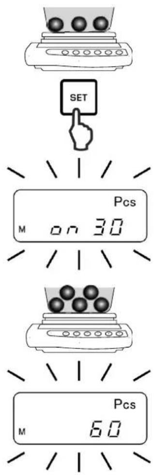 Kern PNJ 600-3M - Referenzstückzahl ändern - 2