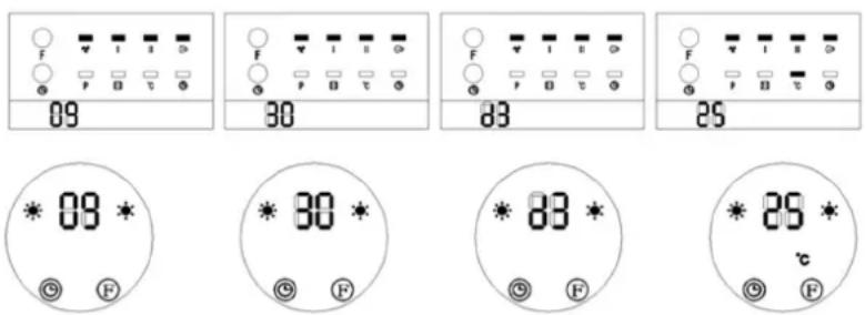 Uniprodo UNI_HEATER_10 - Aktuális idő/nap beállítása - 2