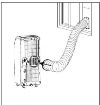 HAIER QPCD05AXMW - STEP 5 - CONNECT EXHAUST HOSE TO THE AIR CONDITIONER - 3