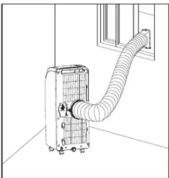 HAIER QPCD05AXMW - STEP 5 - CONNECT EXHAUST HOSE TO THE AIR CONDITIONER - 4