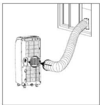 HAIER QPCD05AXMW - PASO 5 - CONECTE LA MANGUERA DE ESCAPE PARA EL ACONDICIONADOR DE AIRE - 2