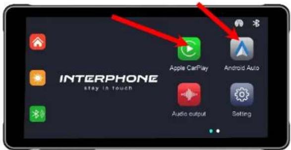 INTERPHONE stay in touch Apple CarPlay Android Auto Audio output Setting