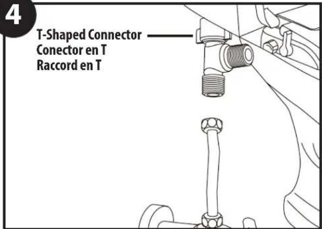 Moen EB500-E - Connecting the Water Inlet Hose - Method 2 Conexión de la manguera de entrada de agua - Método 2 Raccord du tuyau d'entrée d'eau – méthode no 2 - 4