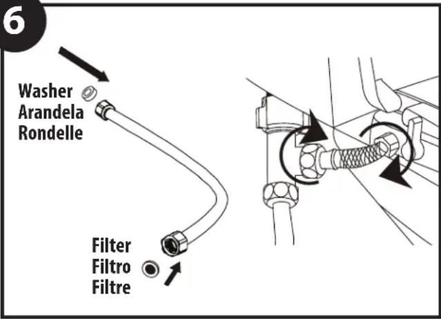 Moen EB500-E - Raccord du tuyau d'entrée d'eau – méthode no 2 - 3