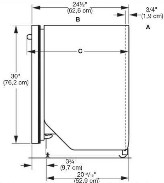 WHIRLPOOL WDPS7024RV - DIMENSIONES DEL PRODUCTO Y DE LA ABERTURA DEL GABINETE: - 2