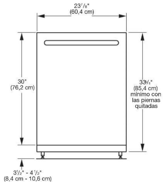 WHIRLPOOL WDPS7024RV - DIMENSIONES DEL PRODUCTO Y DE LA ABERTURA DEL GABINETE: - 1