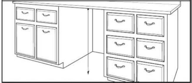 WHIRLPOOL WDPS7024RV - Mida la abertura del gabinete - 1