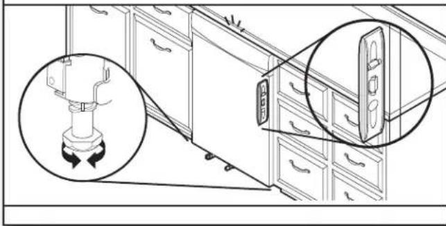 WHIRLPOOL WDPS7024RV - Compruebe la verticalidad y ajuste las patas si es necesario - 1