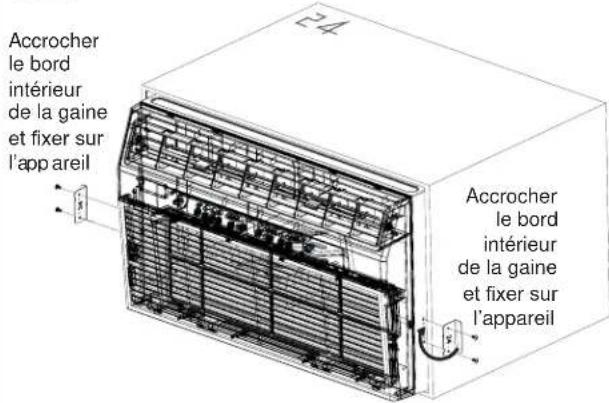 Accrocher le bord intérieur de la gaine et fixer sur l'appareil Accrocher le bord intérieur de la gaine et fixer sur l'appareil