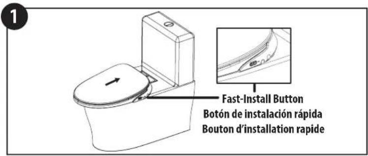 Moen EB800-E - Installing the Toilet Seat Instalación del asiento del inodoro Installation du siège de toilette - 1