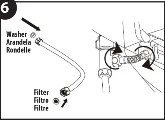 Moen EB500-R - Raccord du tuyau d'entrée d'eau – méthode no 2 - 3