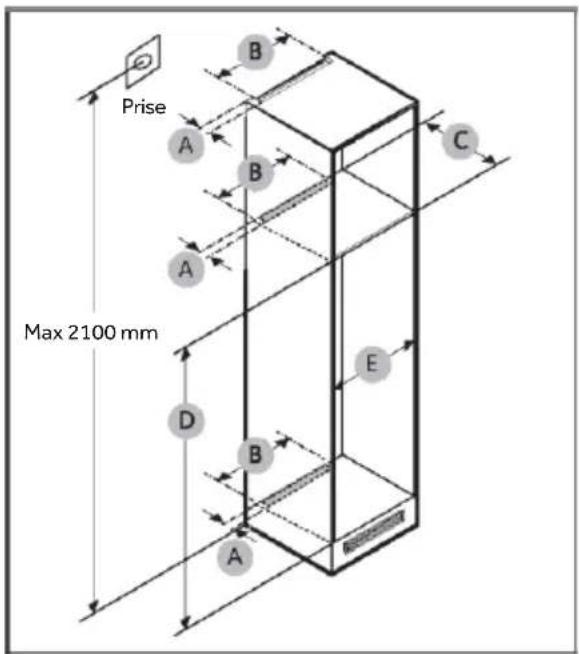 HAIER HMLT7518EWF - Dimensions du meuble - 1
