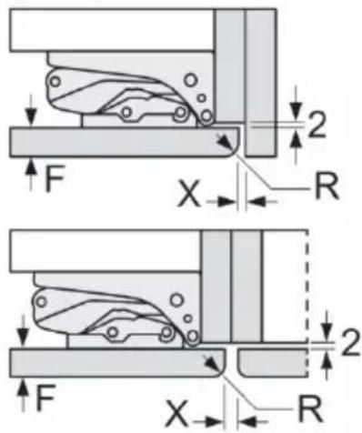 HAIER HMLT7518EWF - Dimensioni dello spazio consigliate per cerniere piatte (per tipo con cerniera fissa). - 1