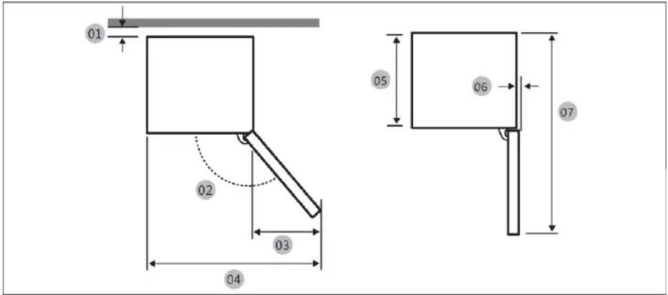 HAIER HMLT7518EWF - Requisitos de espaço - 1