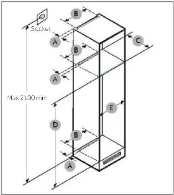 HAIER HUT7518EWF - Cabinet dimension - 1