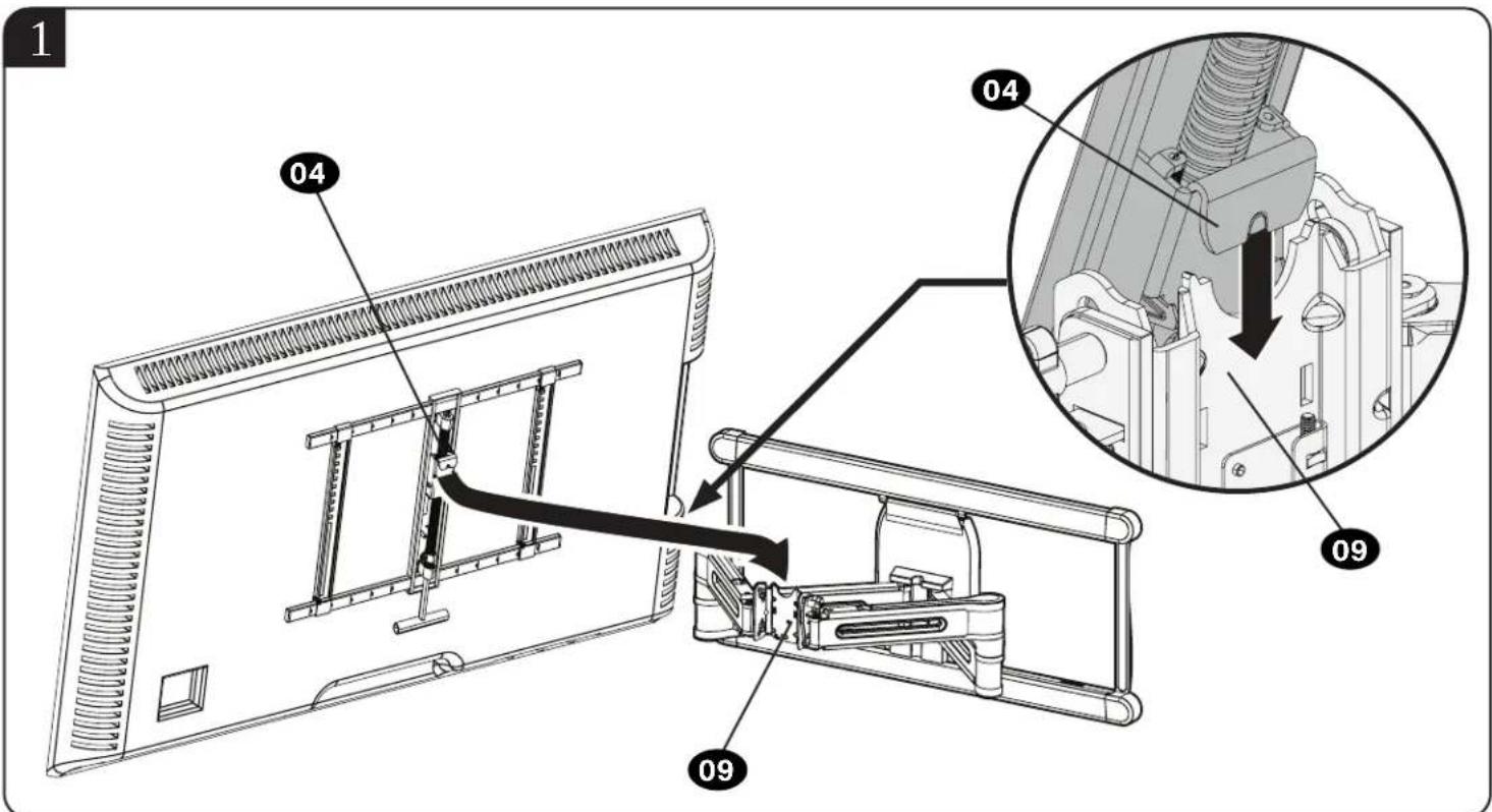 SANUS VLF828 - Attach Arm Assembly to Wall Plate - 6