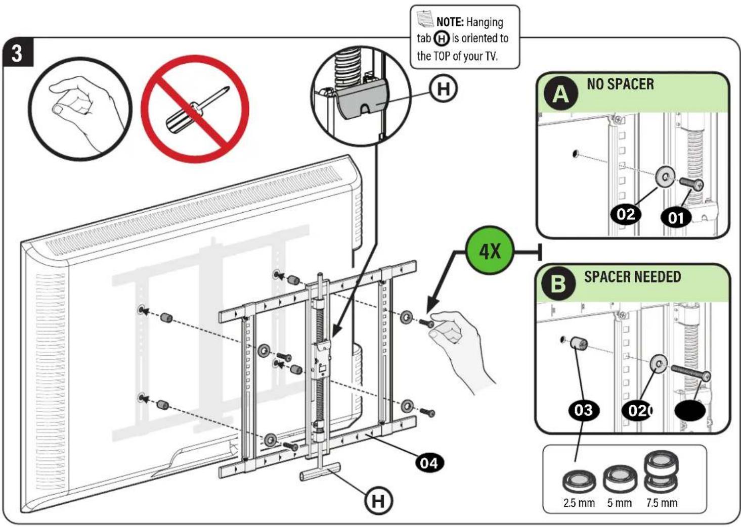SANUS VLF828 - Attach TV Brackets to Your TV - 5