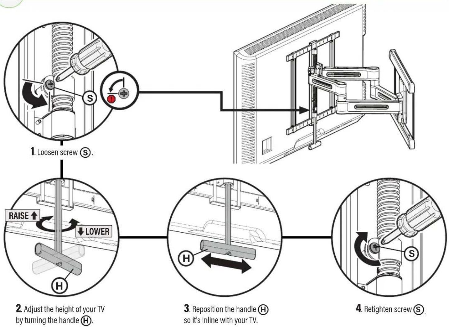 SANUS VLF828 - HEIGHT ADJUSTMENT - 1