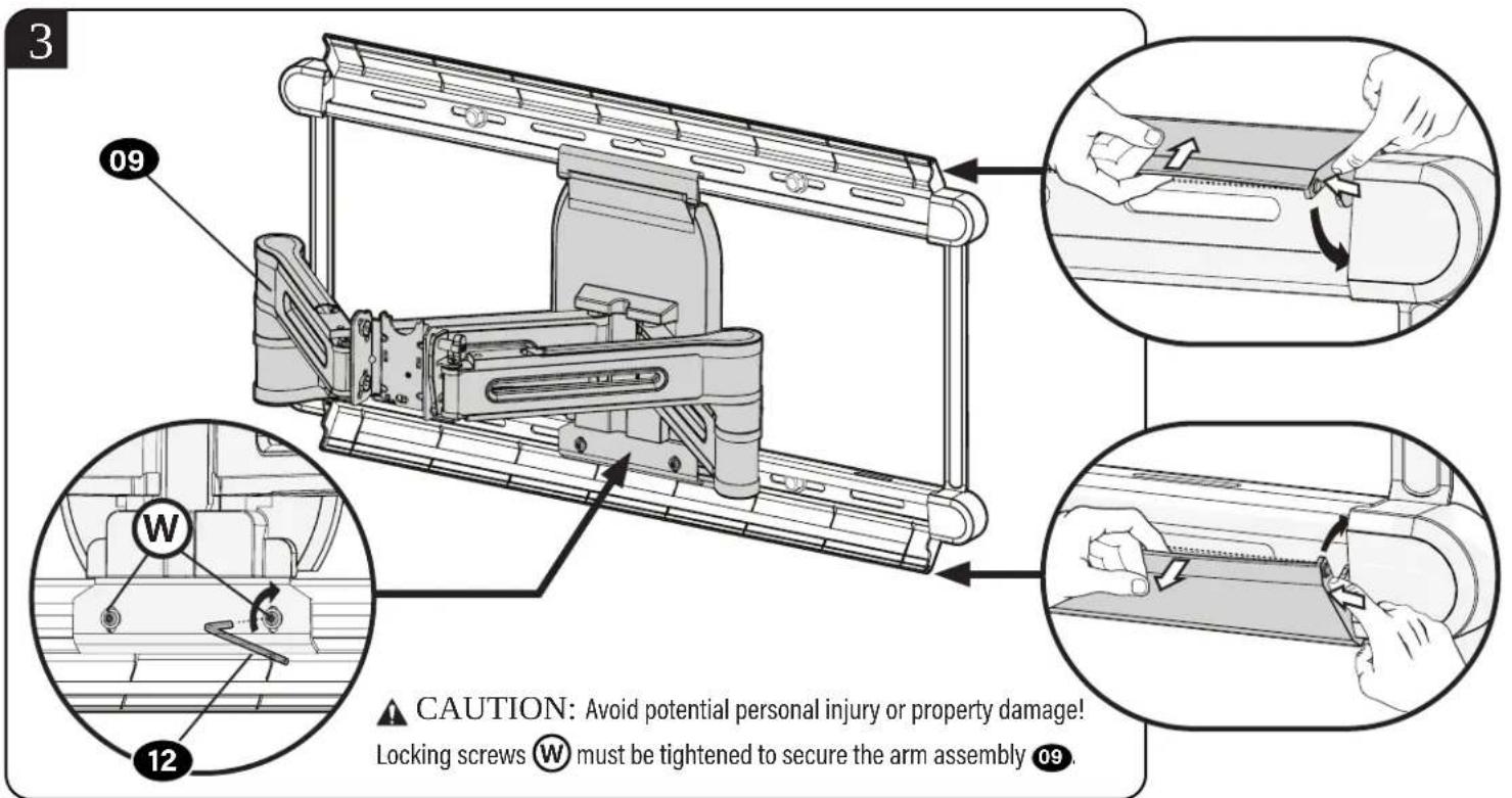 SANUS VLF828 - Attach Arm Assembly to Wall Plate - 5