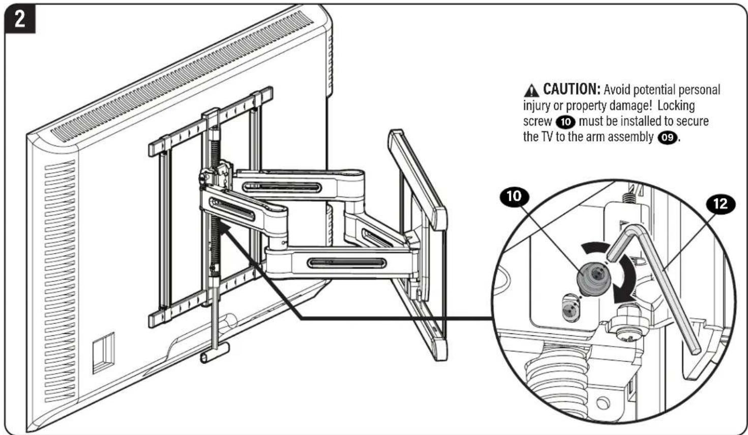 SANUS VLF828 - Attach Arm Assembly to Wall Plate - 7