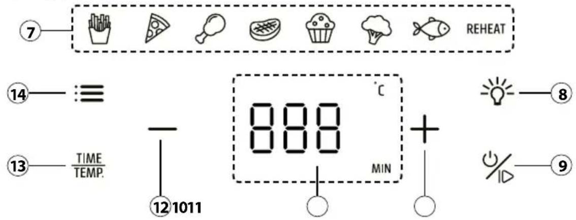CASO AirFry 6.0 - Panneau de commande - 1