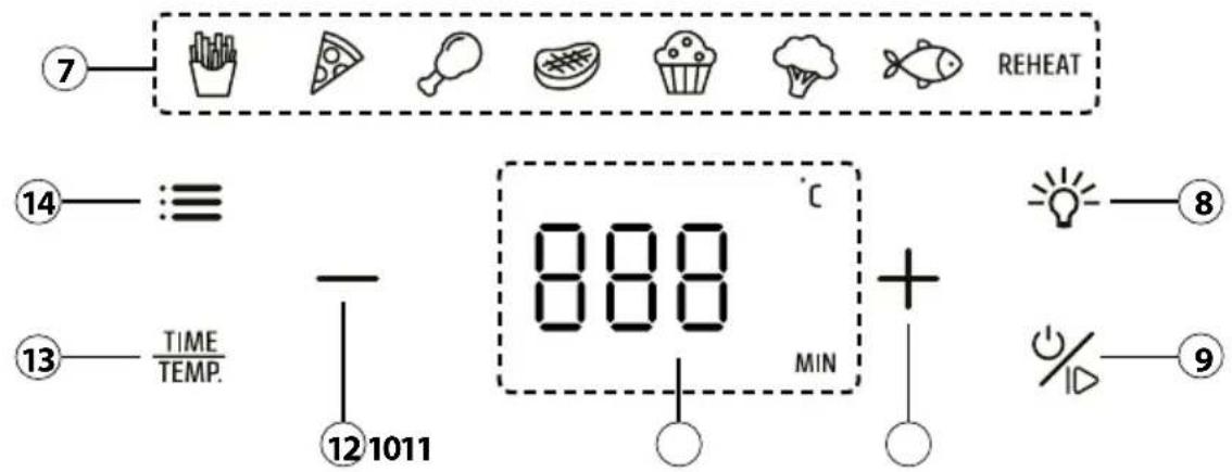 CASO AirFry 6.0 - Painel de controle - 1