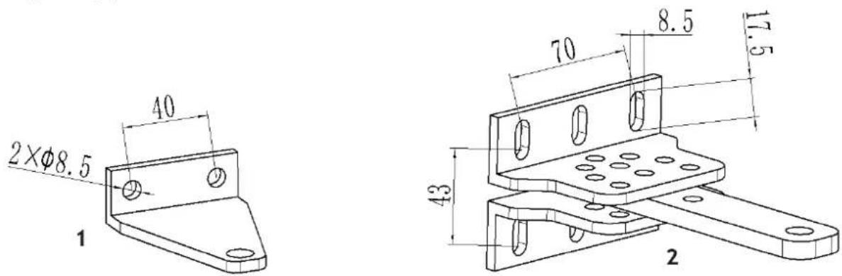 MSW GDOOR-004B - Afmeting montageplaat - 1