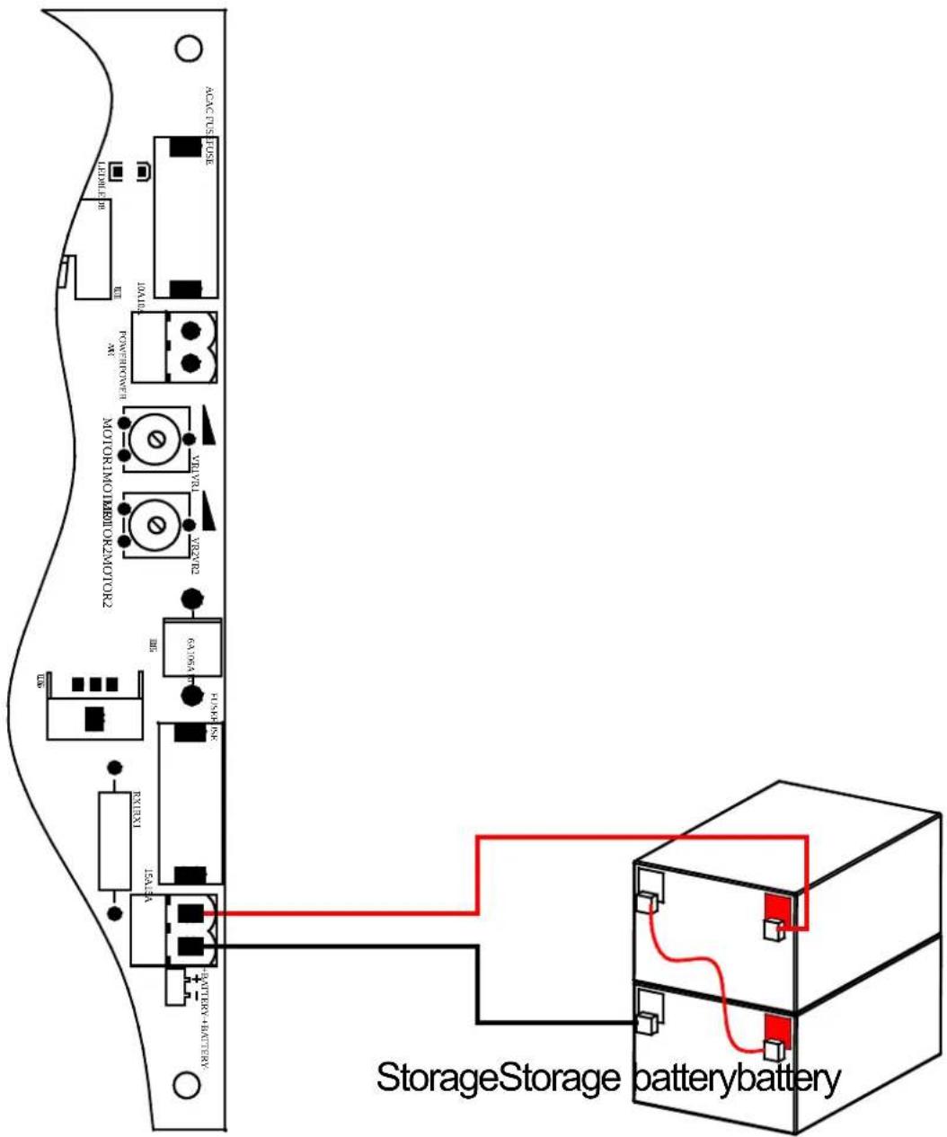 MSW GDOOR-004B - Akun liitäntä (24VDC): - 1