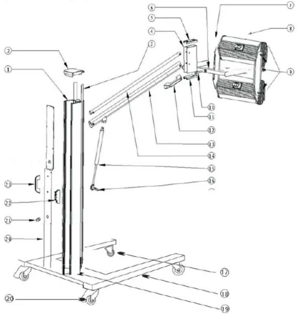 MSW IPD-2000-2H - MSW-IPD-2000-2W (lásd az alábbi összeszerelési rajzot) - 1