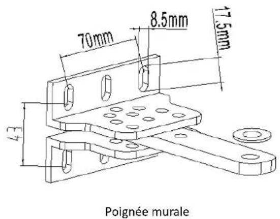 MSW GDOOR-003B - Taille de la plaque de montage - 2