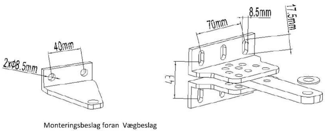 MSW GDOOR-003B - Størrelse på monteringsplade - 1