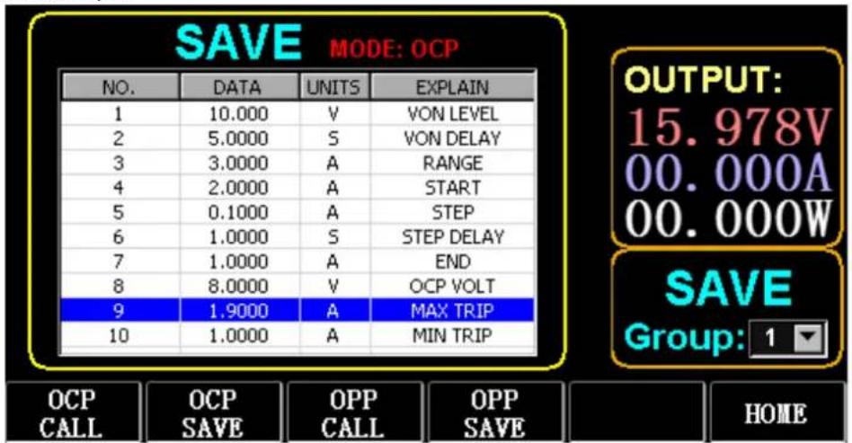 Stamos S-LS-118 - Indstilling af OCP-testens funktion - 1