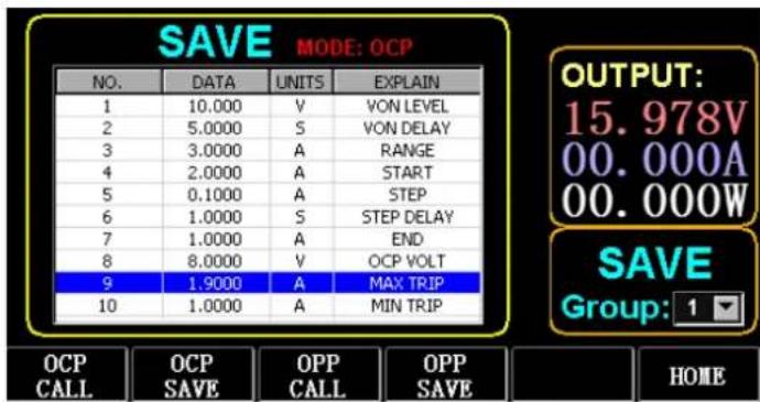 Stamos S-LS-119 - Innstillingsfunksjon for OCP-test - 1