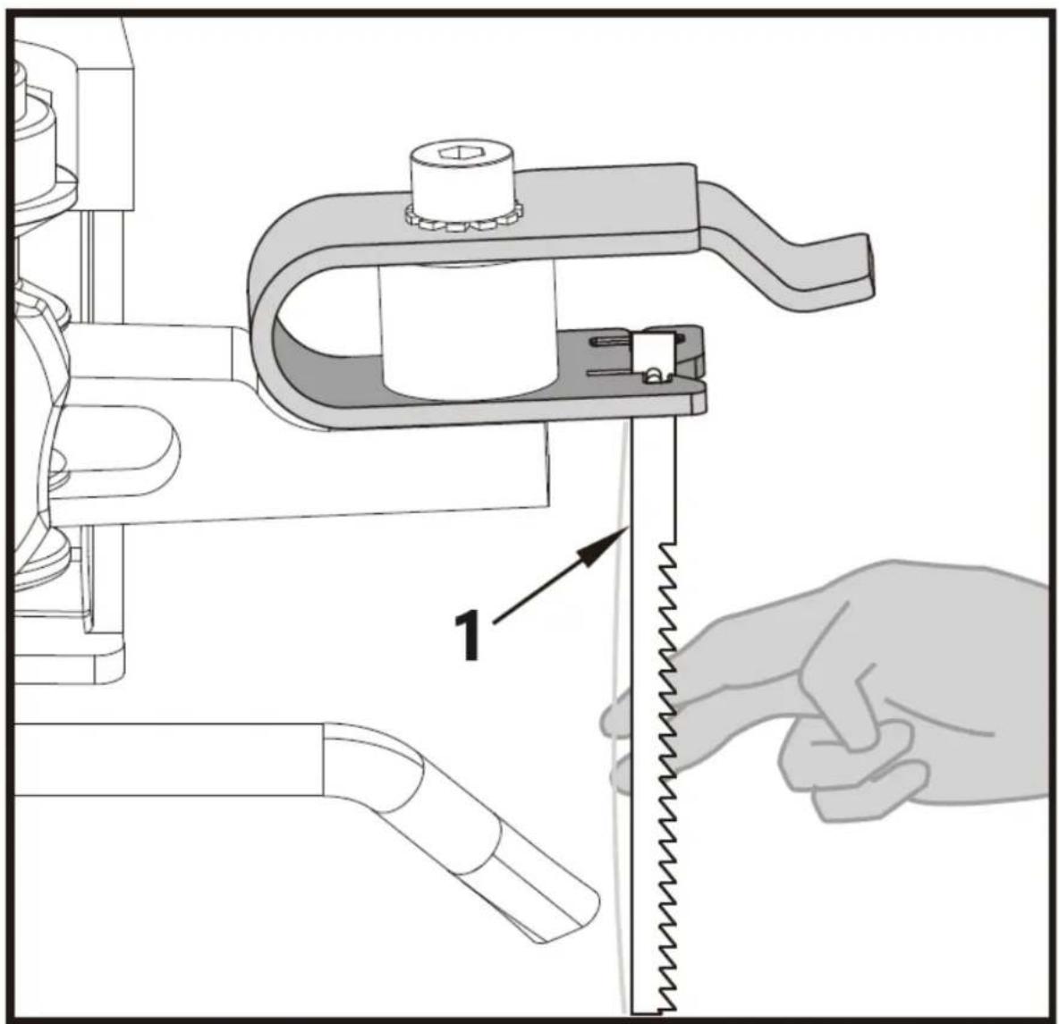 MSW SAW 16 SCROLL - Changer la lame de scie avec des broches - 4