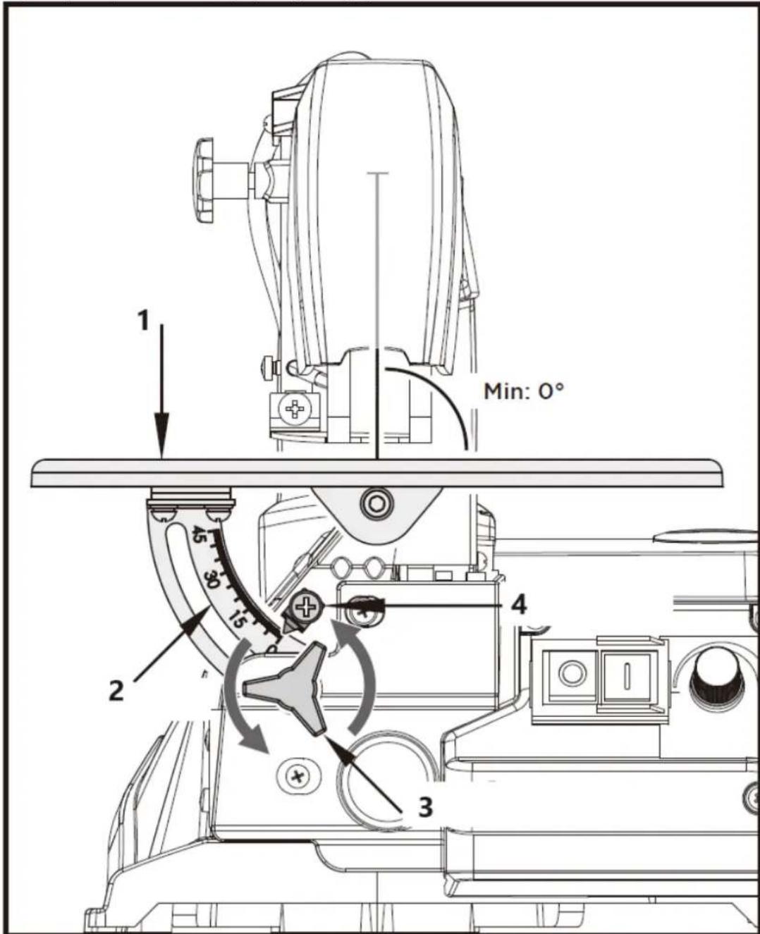 MSW SAW 16 SCROLL - Nastavení uhlové stipnice - 1